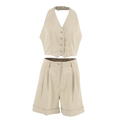 Commute Style Sleeveless Halter Hot Fashion Suits