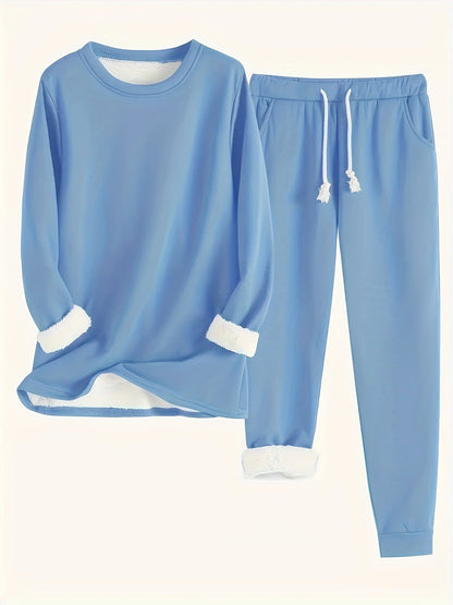Winter Solid Color Casual Comfortable Thermal Suits