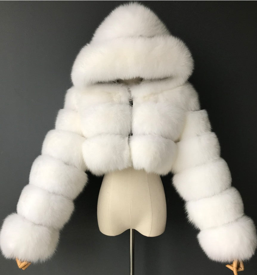 Creative Glamorous Imitation Fur Overcoat Fashion Coats