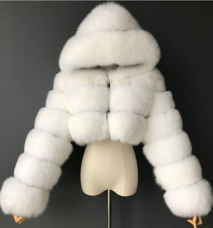 Creative Glamorous Imitation Fur Overcoat Fashion Coats
