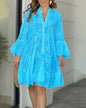 Solid Color Loose Embroidered Cutout Lace Dresses