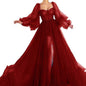 Women's Summer Graceful Fashionable Dress Mesh Split Wedding Dresses