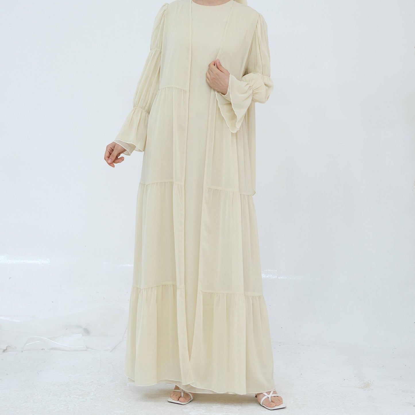 Turkey Encounter Elegant Chiffon Wrinkle Two-piece Dresses