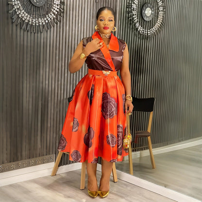 Women's African Retro Sleeveless Summer Sexy Print Dresses