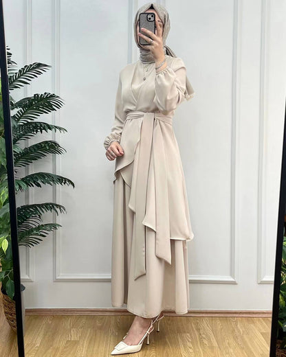 Women's Spring Muslim Style Solid Color Fashion Suits