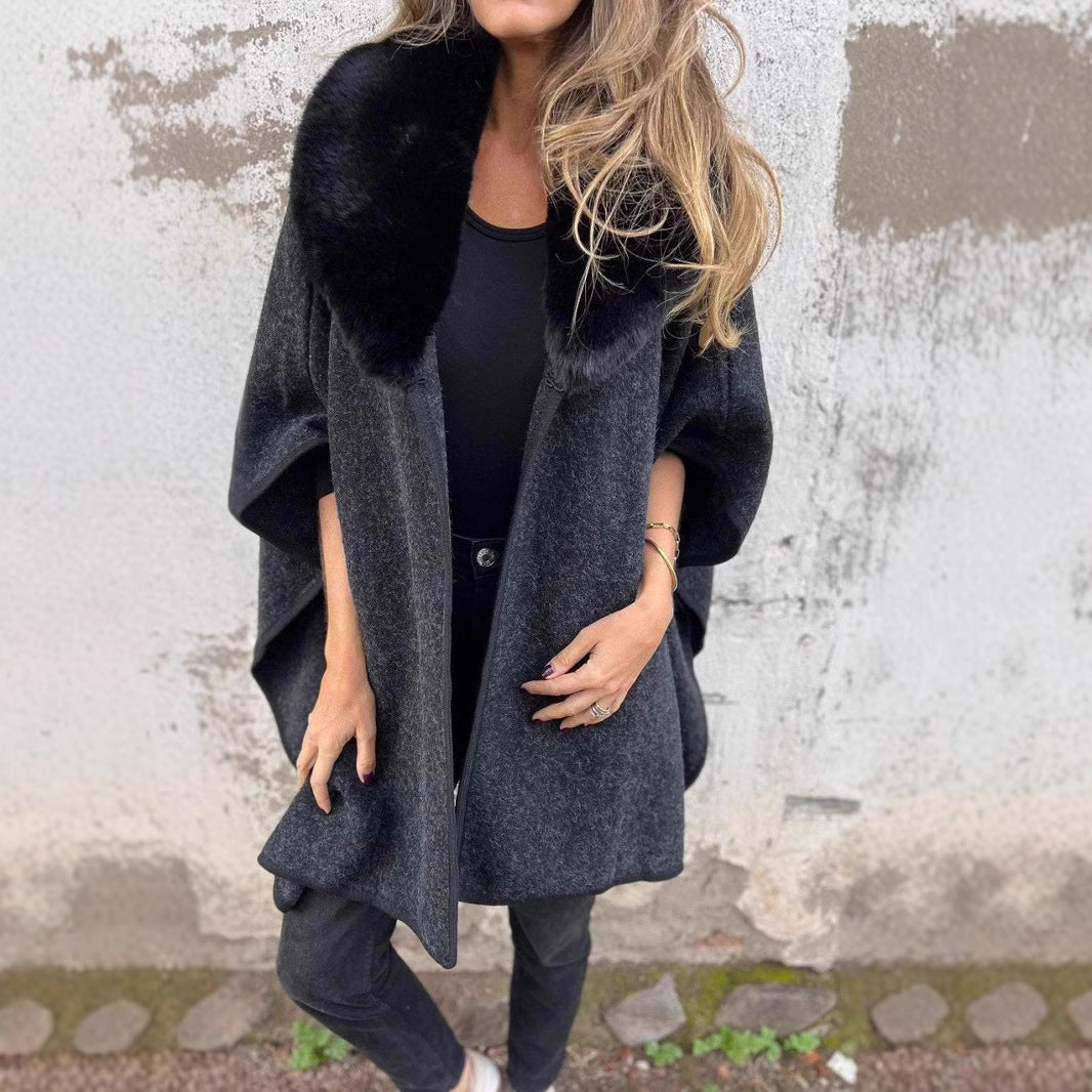 Women's Loose Long Sleeve Large Lapel Fur Coats