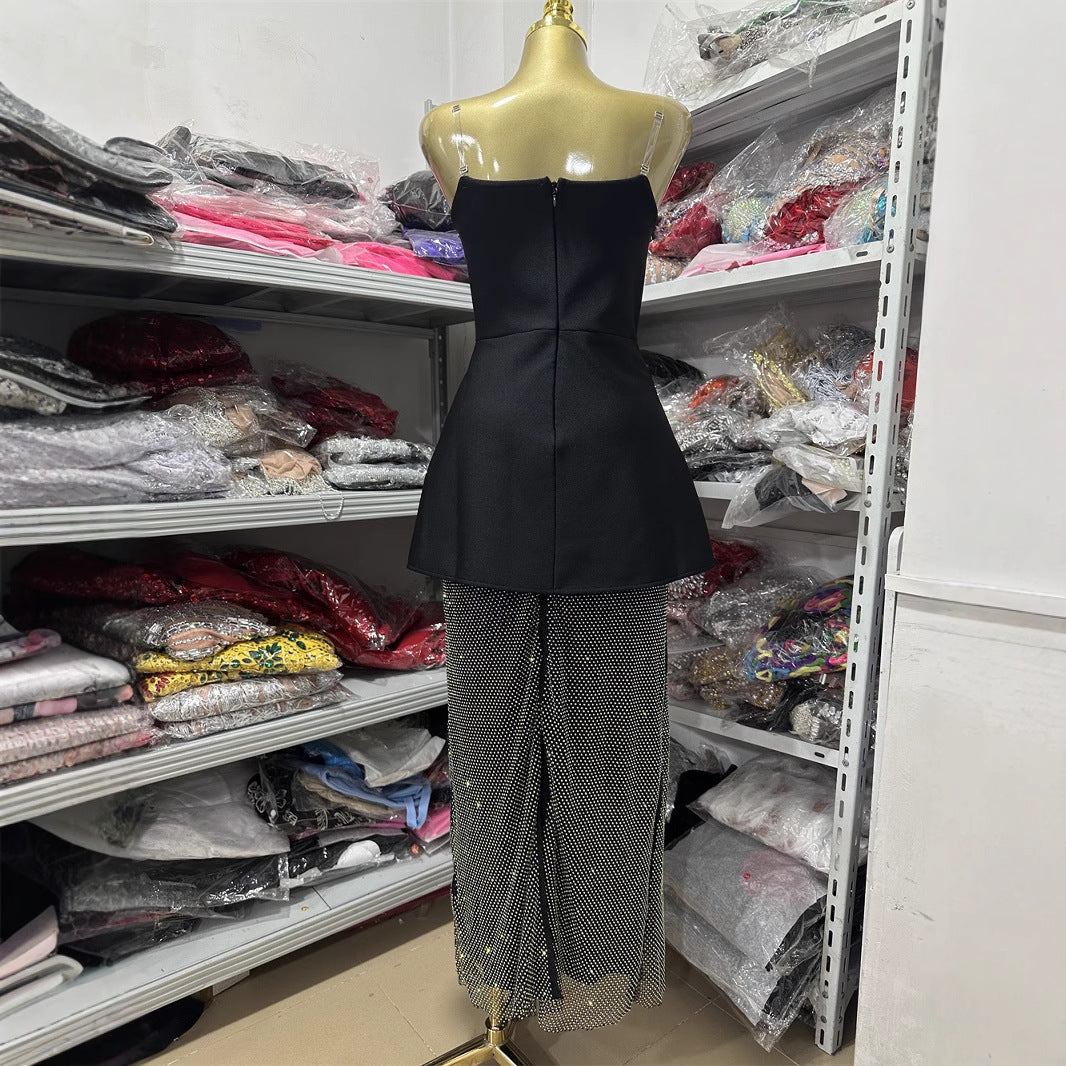 Fashion Tube Type With Diamond Slim Dresses