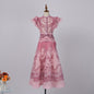 Style Stand Collar Ruffle Diamond Button Sleeveless Wide Suits