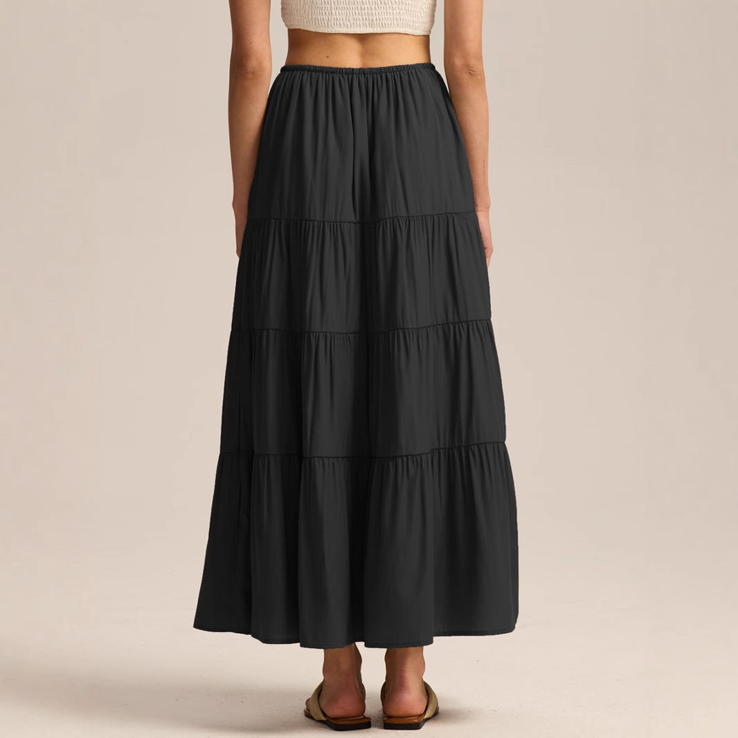 Women's Waist Elastic Large Swing Loose Patchwork Skirts
