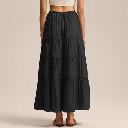 Women's Waist Elastic Large Swing Loose Patchwork Skirts