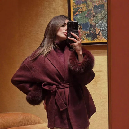 Women's Glamorous Stylish Fashionable High-grade Woolen Coats