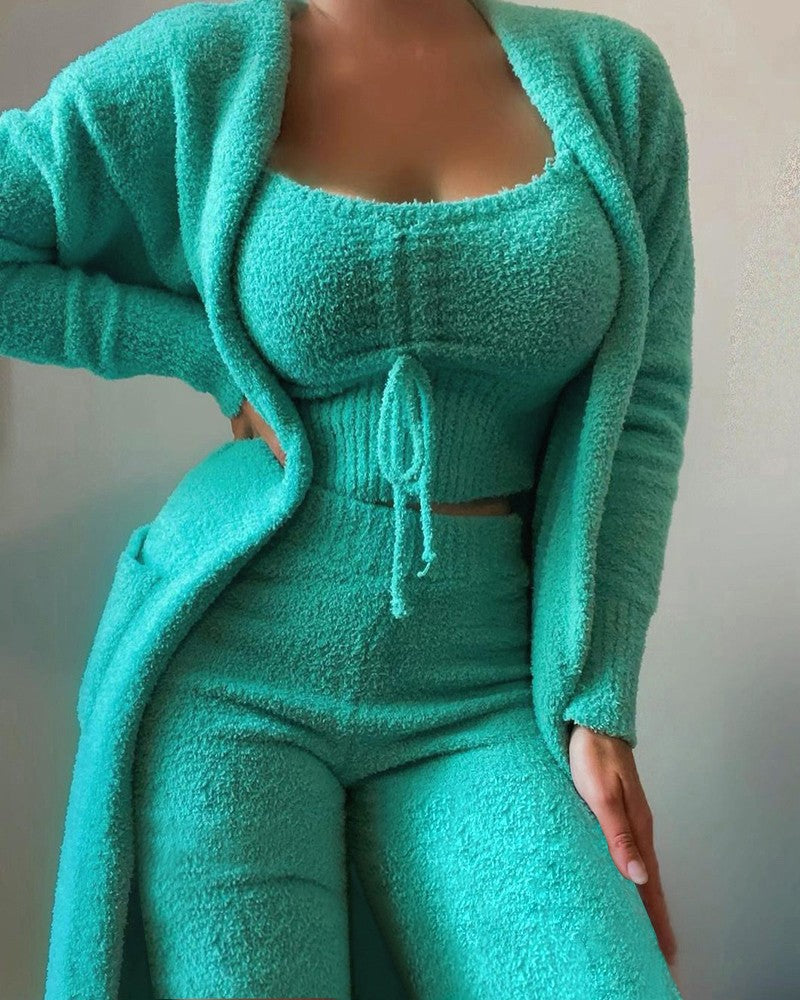 Women's Comfortable Fashion Casual Plush Trousers Suits