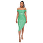 Women's French Style Pleated Sequined Split Elegant Dresses