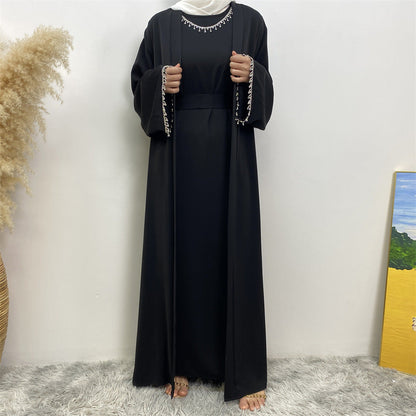 Trendy Slouchy Elegant Sleeveless Dress Muslim Suits