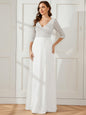 Women's Chiffon Double Dress A- Line Large Dresses