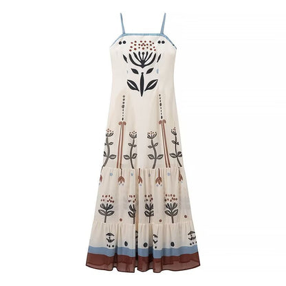 Fashion Sling Flower Embroidery Picture Tulle Dresses