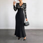 Date Sexy Retro Lace Stitching Long Dresses