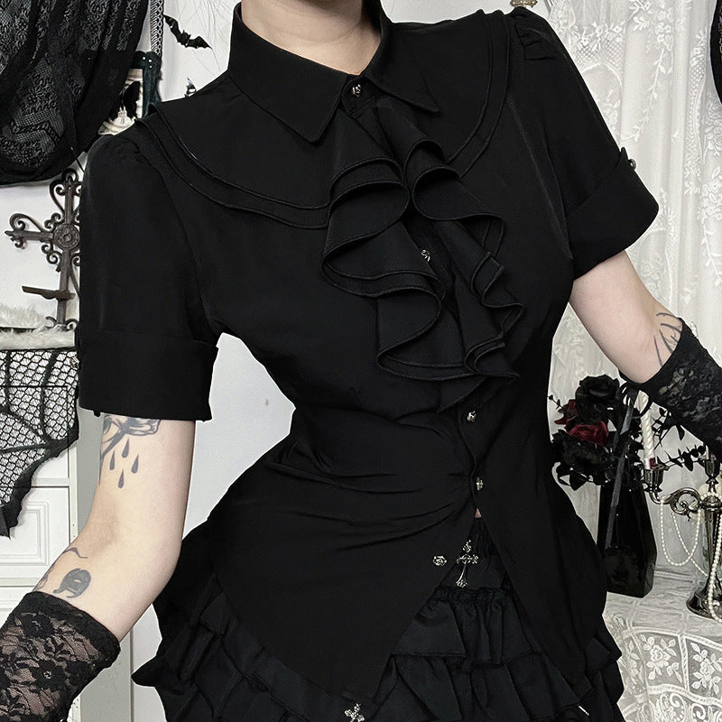 Women's Dark Goth Culture Slim Fit Shirt Outfit Suits