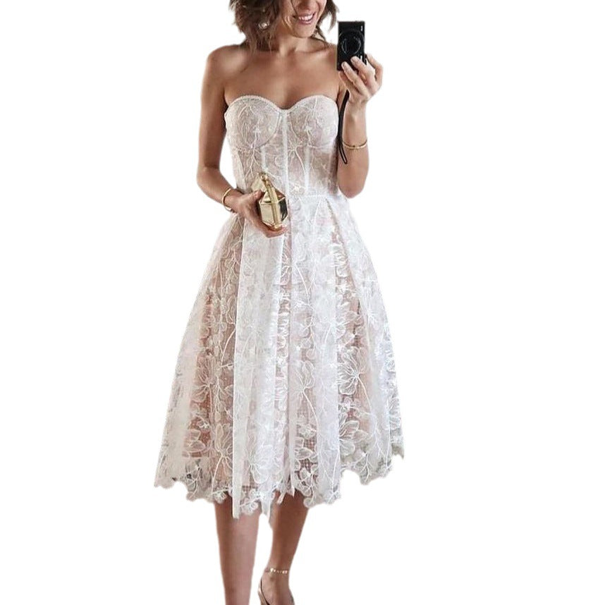 Women's Summer Dinner Dress Tight Strapless Sexy Dresses
