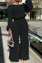 Women's Home Casual Loose Pleated High Elastic Suits