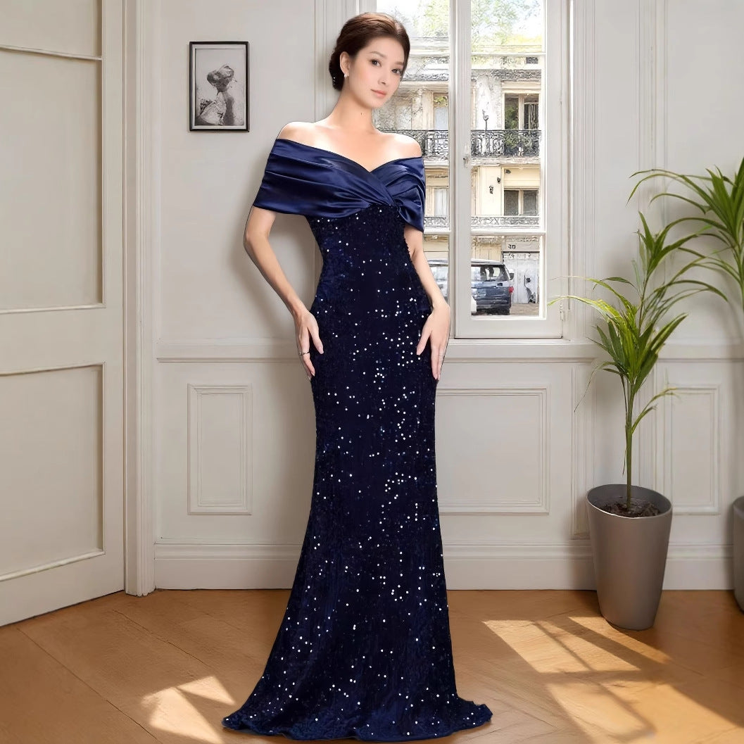 Dress Slim Fishtail Sexy Temperament Sequined Dresses