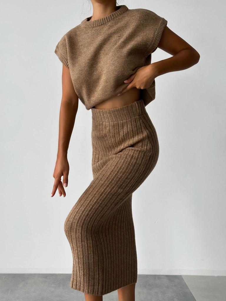 Women's Sleeveless Pullover Slim Fit Long Dress Sweaters