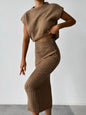 Women's Sleeveless Pullover Slim Fit Long Dress Sweaters