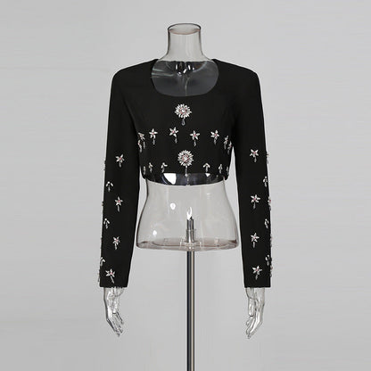 Two-piece Set Fashion Bead Diamond Inlaid Suits