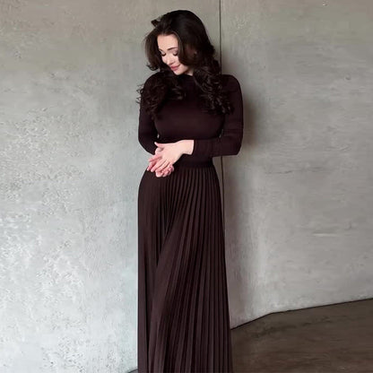 Women's Autumn Round Neck Long Sleeve Waist Suits