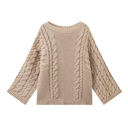 Women's Graceful Unique Pullover Long-sleeved Knitted Sweaters