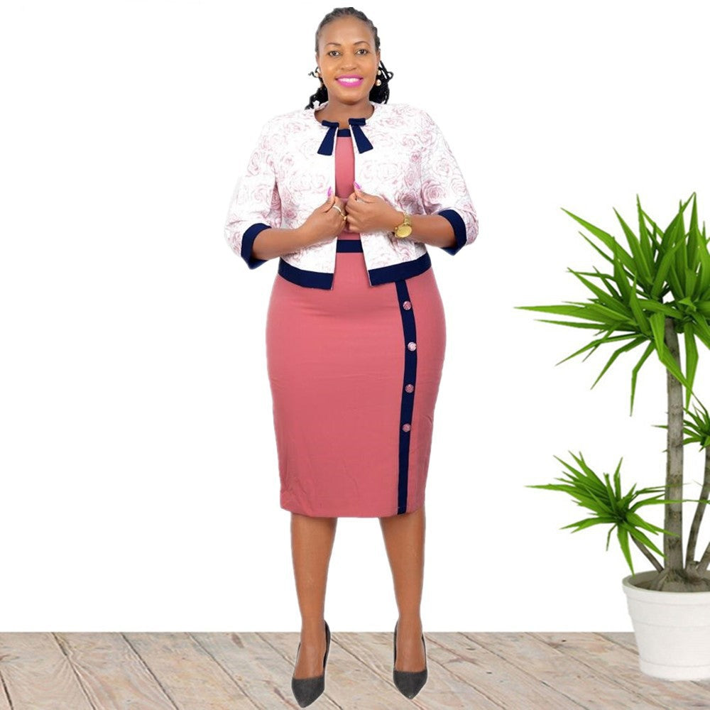 Women's African Mom Wear Commuter Bow Decoration Suits