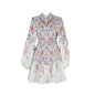 Design High Version Single-breasted Stand-up Collar Puff Sleeve Dresses
