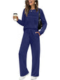 Women's Autumn Long Sleeve Round Neck Casual Elastic Waist Trousers Suits