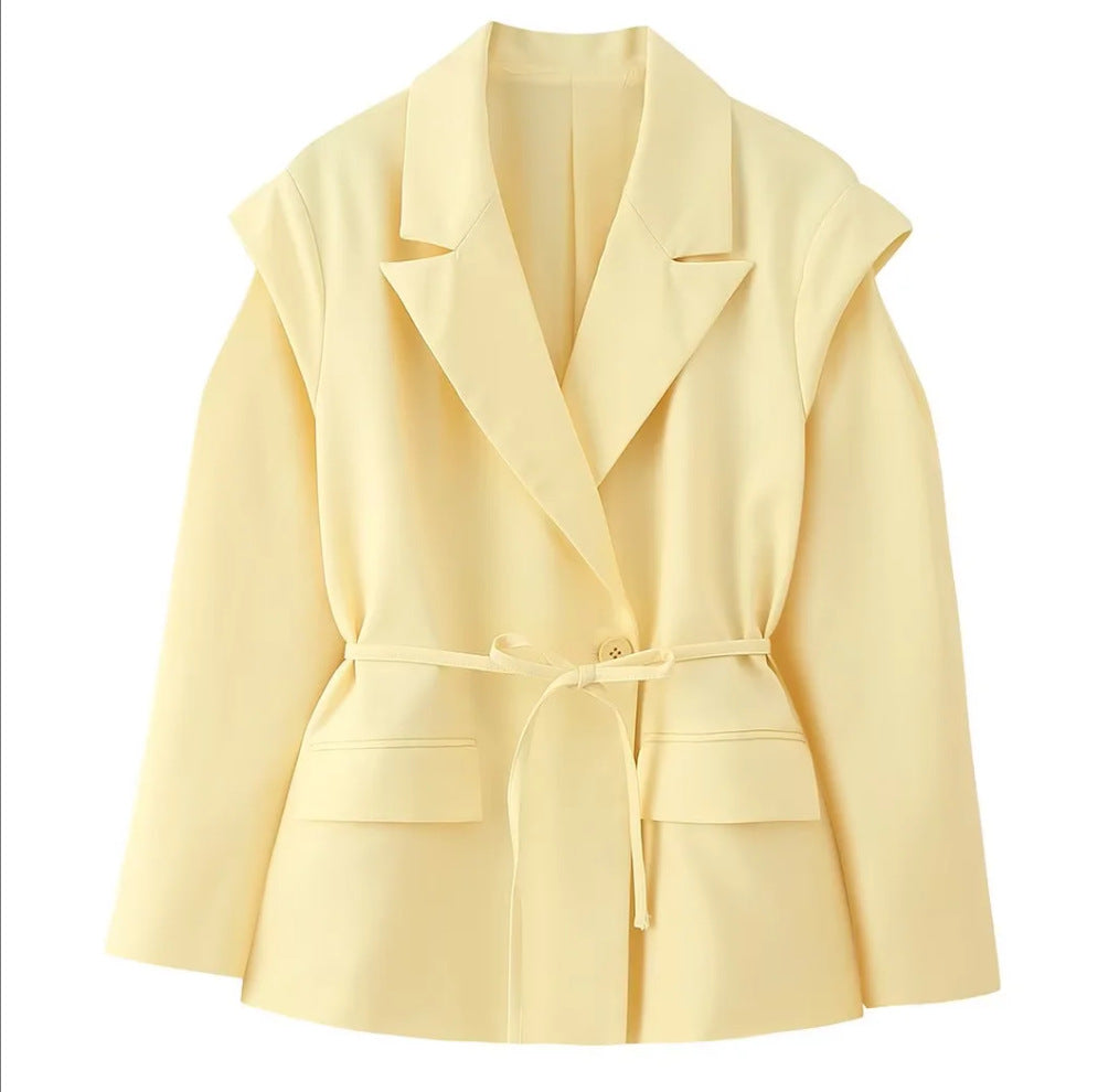 Women's Comfortable Temperament Commute Padded Shoulder Coats