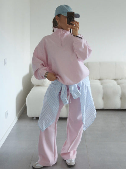 Collar Long-sleeved Trousers Casual Pullover Two-piece Suits