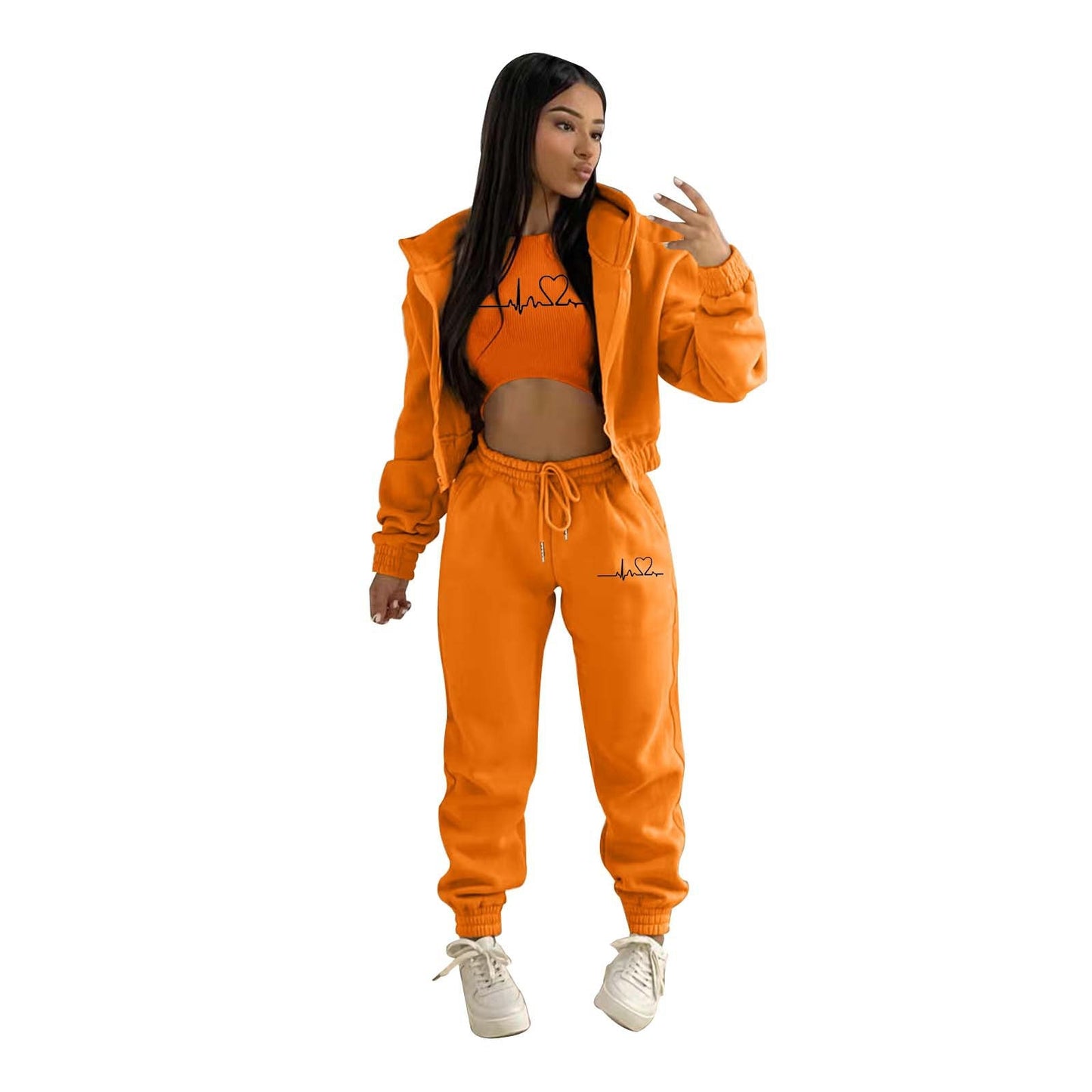 Women's Fashion Wear Brushed Hoody Hooded Leisure Suits