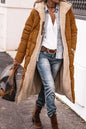 Solid Color Hooded Cotton Long Sleeve Mid-length Coats