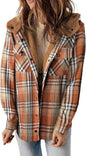 Women's Long-sleeved Plaid Woolen Hooded Lamb Wool Sweaters