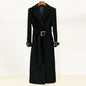 Fashion Simple Series Belt Extended Woolen Coats