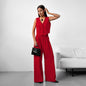 Simple Stylish Casual Sleeveless Solid Color Suits