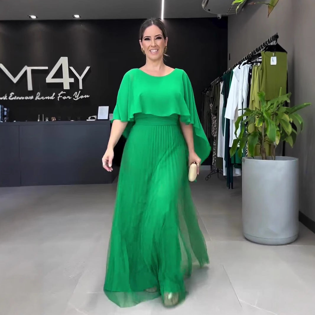 Women's Shawl Sleeve Dress Comfort Casual Swing Dresses