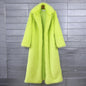 Women's Imitation Plush Furry Fur Extended Collar Coats