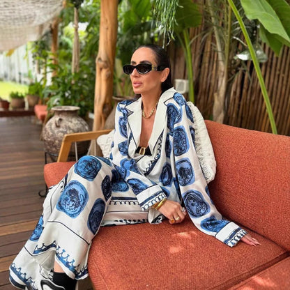 Personality Fashion Casual Long-sleeved Shirt Trousers Suits