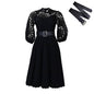 Women's Lace Crochet Sexy Cutout Pleated Stitching Dresses