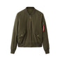 Women's Bomber Baseball Flight Long Sleeve Cotton Jackets