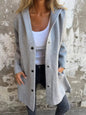 Women's Fashion Single-breasted Long Sleeve Solid Color Coats