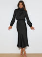 Women's High-grade Satin Long Sleeve Elegant Footwear Dresses