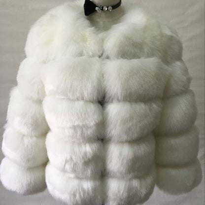Women's Fur Imitation Fox Faux Long Sleeve Coats