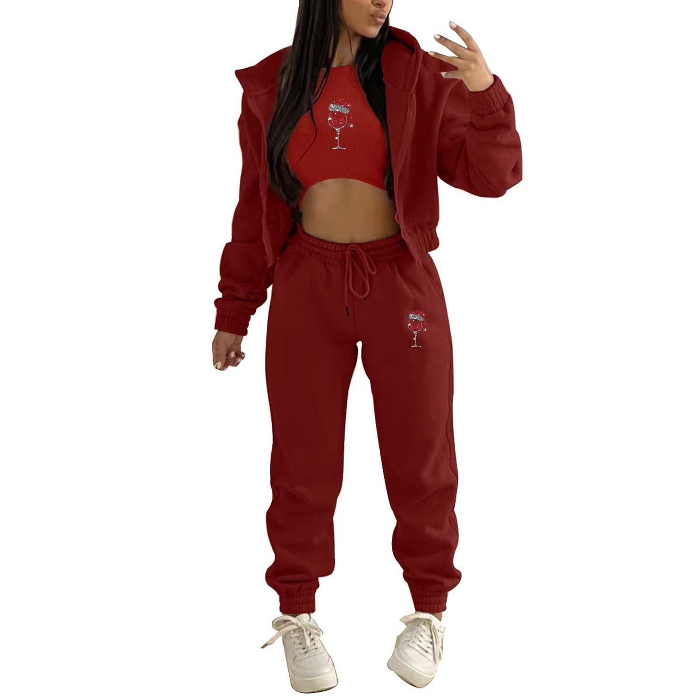 Women's Hoody Letter Printed Hooded Sports Casual Suits