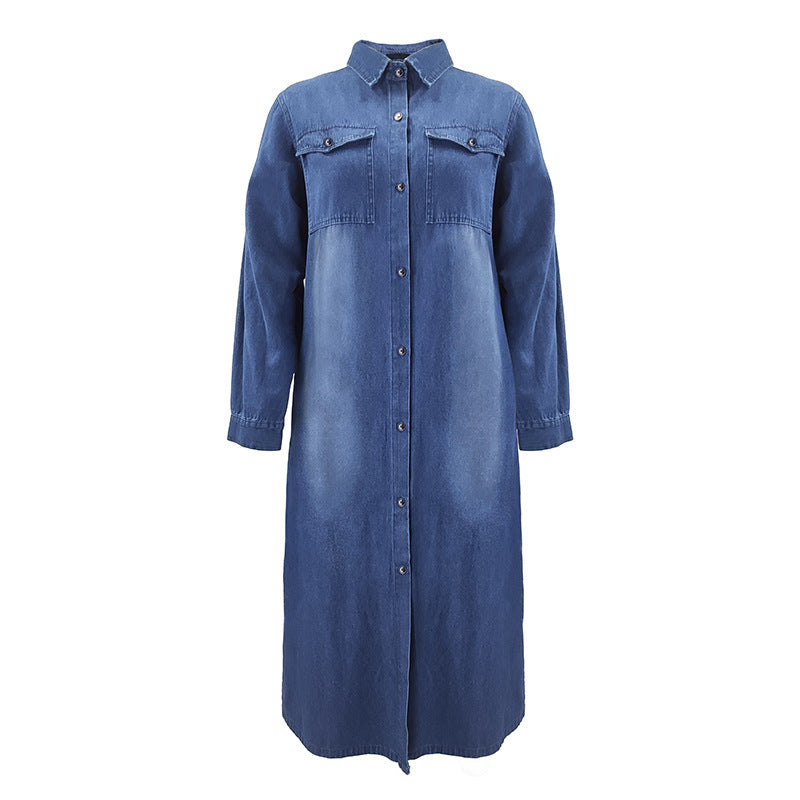 Women's Long-sleeved Shirt Dress Loose Casual One-piece Dresses